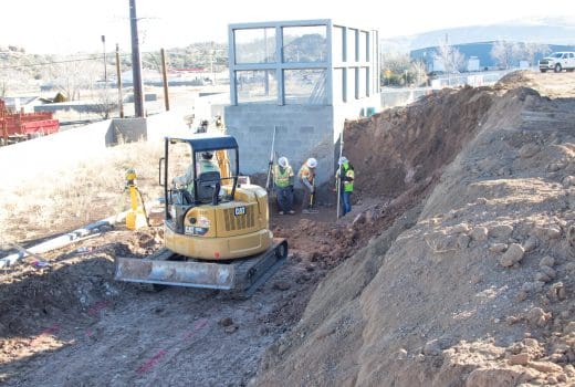 A large pile of dirt.